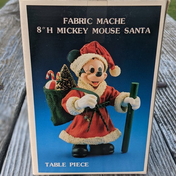 Vintage Fabric Mache 8” Disney Mickey Mouse Santa - Picture 9 of 13